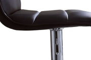 Luxe Barkurk Erino - Industrial - Zwart - Barkrukken set van 1 - Barstoel Kruk - Barstoelen met rugleuning - Keukenstoel - In hoogte verstelbaar - Kunstleer