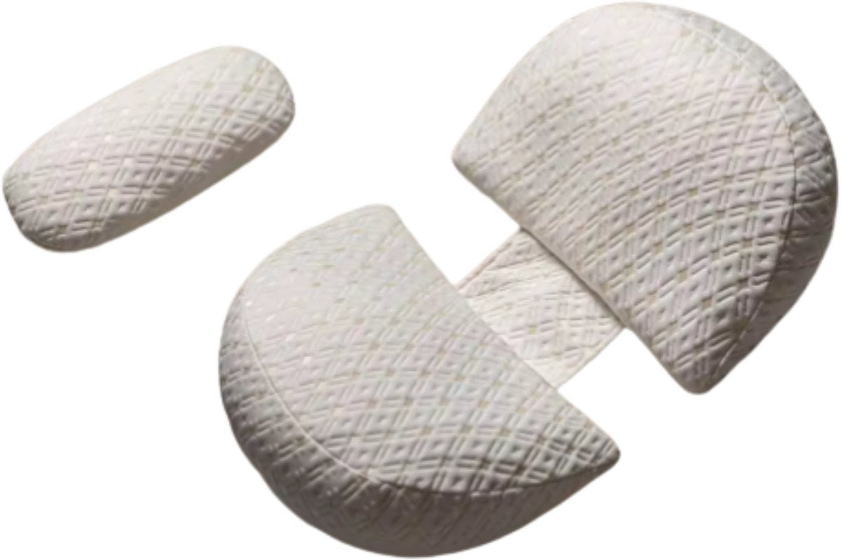 Ergonomisch zwangerschapskussen - Voor zijslapen - Body pillow - Zijslaapkussen - Voedingskussen - Verstelbaar - Wit