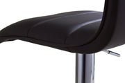 Luxe Barkurk Erino - Industrial - Zwart - Barkrukken set van 1 - Barstoel Kruk - Barstoelen met rugleuning - Keukenstoel - In hoogte verstelbaar - Kunstleer