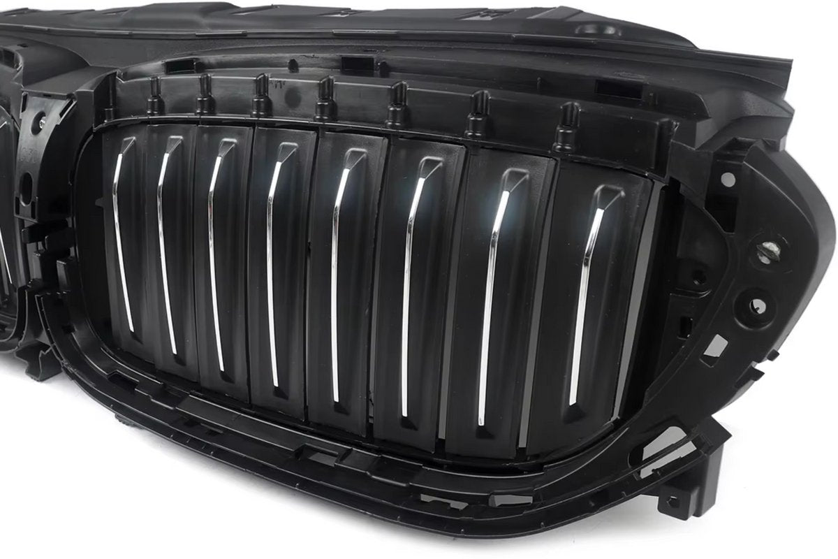 Voorbumper Grille Deluxe - Voor BMW 5 Serie G30/G31 (2017-2020) - Actieve Luchtluik - BLK + Chroom - Auto accessoires