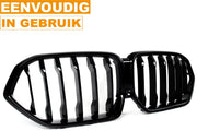 Auto Radiator Nier Kap Grille Enkel Lijn - Voor Bumper Grille Glanzend Zwart - Voor BMW X6 G06 M60i LCI 2024 - Auto Accessoires