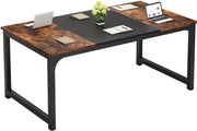 Bureau - Computerbureau - Lange bureau - Vergadertafel - Voor thuis of kantoor - Zwart/Bruin
