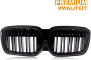 Voorbumper - Voor BMW iX3 G08i 2022-2023 - Auto accessoires - Niergrille - Dual lats - M Look - Gloss Zwart