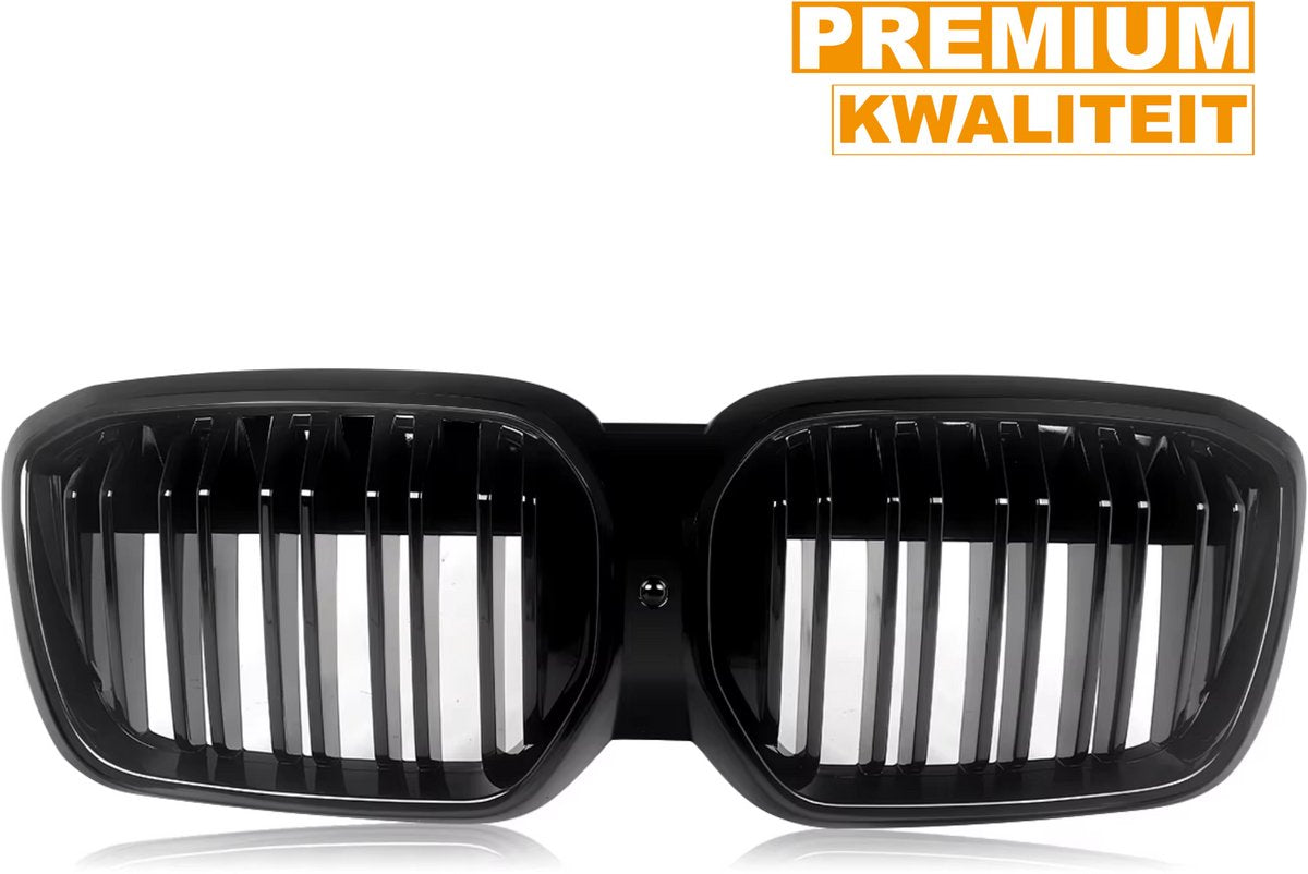 Voorbumper - Voor BMW iX3 G08i 2022-2023 - Auto accessoires - Niergrille - Dual lats - M Look - Gloss Zwart