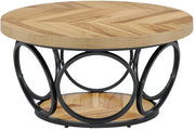 Salontafel Vitin - Rond - Modern - Voor woonkamer - Bijzettafel - 95cm - Bruin