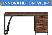 Computerbureau - Bureau met lades - Werktafel - Voor studeren of werken - 3 lades - Rustic brown