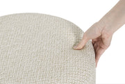 Ronde Poef - Creme - Stof - Met opbergruimte - 39x39x33cm