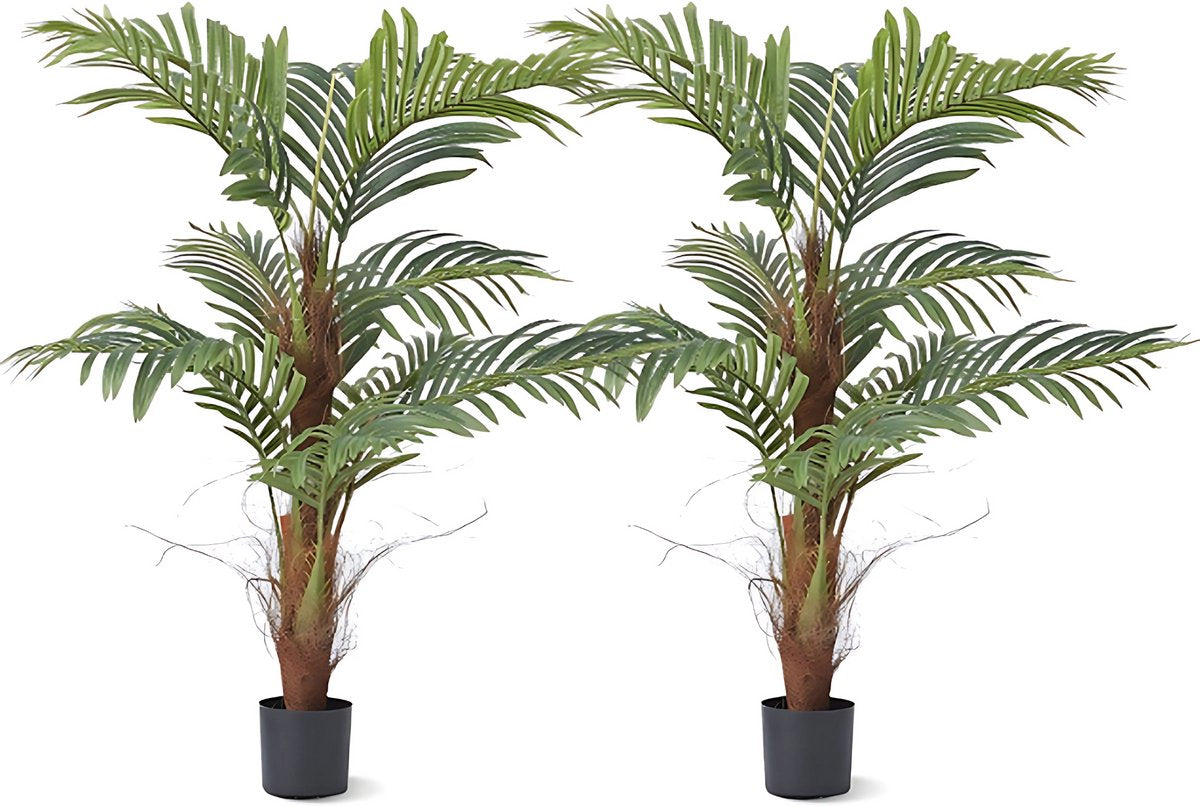 Kunstplant Milano - Kunstplanten voor binnen en buiten - Palmboom - In pot - Kunstbloemen - Geurloos