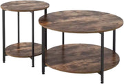 Salontafels Zyrell - Bijzettafels - 2 stuks - Voor Woonkamer, Slaapkamer & Kantoor - Industriële look - Multifunctioneel als Nachtkastje of Salontafel