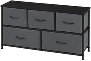 Ladekast met 5 Laden - Dressior - Kast - Voor Woonkamer, Slaapkamer, Keuken of Hal - TV-Kast & Dressoir - Met Stof en Metalen Frame