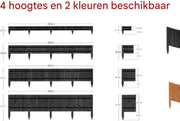 Tuin Gras Gazon Rand - Flexibele Houten Border voor Tuinhek - Tuinafboording voor Outdoor Landschap & Tuindecoratie - 203x20x1.4cm Zwart