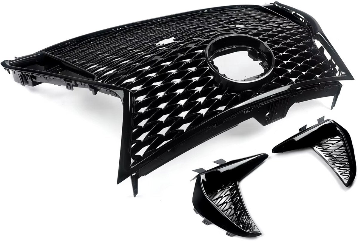 Grillekit Veltrix - Voorgrille - Gloss Zwart - Voor Lexus IS250/IS350 F Sport (2017-2022) - Boven & Onder - Auto Accessoires