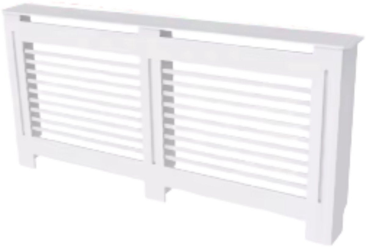 Grandiose Radiatorombouw - 152x92 cm - Ombouw rooster - Horizontale panelen - MDF - Stijlvol - Wit