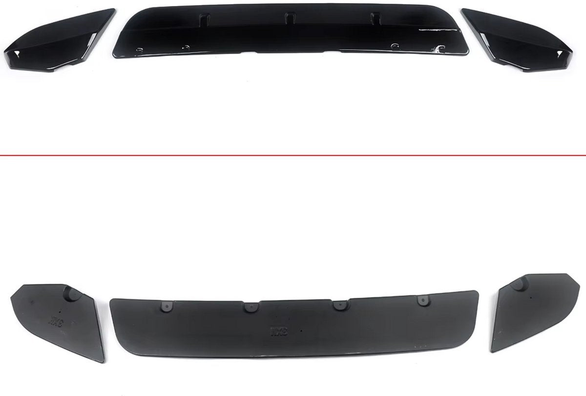 Frontlip TurboX - Voorbumper Spoiler Lip - Voor BMW X3M F97/X4M F98 (2019-2022) - Gloss Zwart/Koolstofvezel Look - Auto accessoires