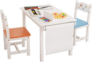 Bolt Edge Kindertafel - Wit/Blauw/Oranje - Met 2 Stoeltjes - Kinderbureau