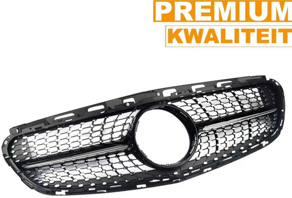 Voorbumper grille Noir - Voor Mercedes E-Klasse W212 (2014-2016) - Diamant E63 AMG Look - Gloss Black - Auto Accessoires