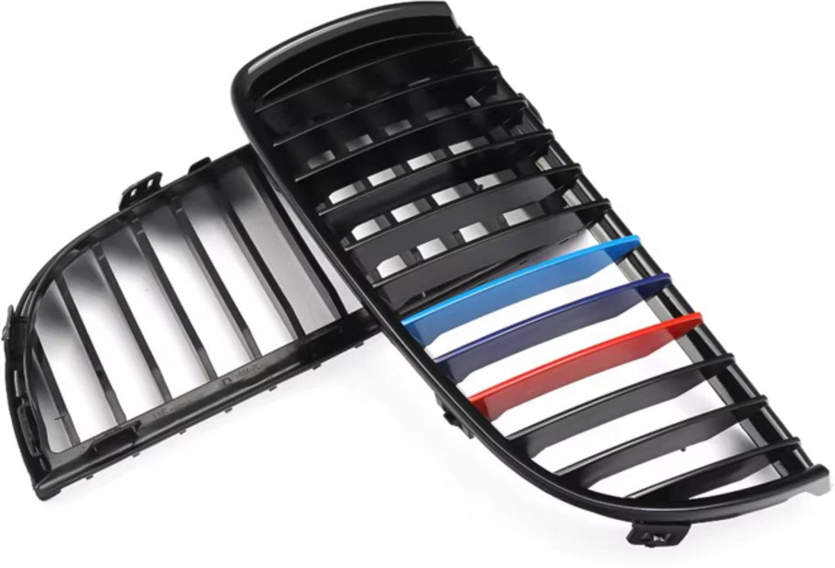 Voorbumper - Voor BMW E90 3-Serie Sedan 2005-2008 - Auto accessoires - Niergrille - Gloss Zwart - M-kleur vinnen