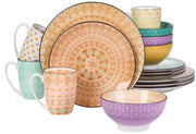 Eminent Bordenset – Color 4 persoons – 16 delig – Kleurrijk Keramisch – Serviesset – Breakfast Plates
