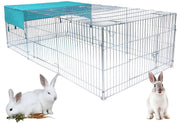 Happyment Luxe Dierenren Diva XL - Ren - Kippenren - Puppyren - Kattenren - Konijnenren - Knaagdierenren - Hondenbench - Zilver - 216 x 116 x 65 cm