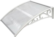 Deur- en Raam Regenhoes - Deurluifel - Overkapping - Moderne Polycarbonaat Zonnescherm en Deurluifel voor Voordeur en Buitenterras - 120x75cm Wit