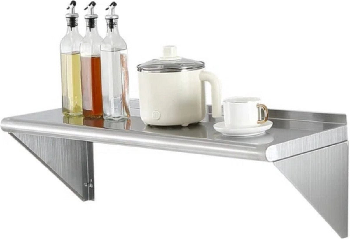 Kruidenrek RVS - Ophangbaar - Voor kruidenpotjes - Kruidenrekken - Wandrek keuken - 113KG - Wandmontage