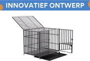 Hondenbench Milano Vaylen - 117CM - Hondenhok - Metaal - Kennel - Op wielen