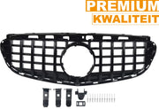 Grille - Voor Mercedes E-Klasse W212 E300/E350/E400 2014-2016 - Auto accessoires - GT grille - Kapgrille - Gloss Zwart
