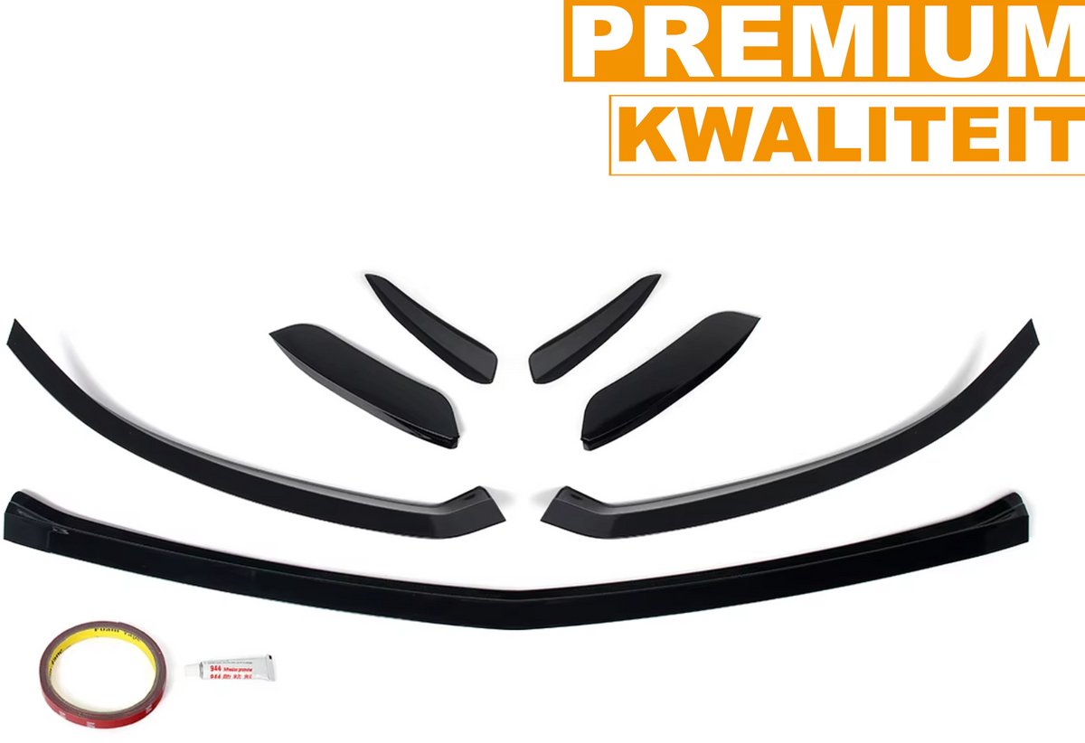 Voorbumper - Voor Mercedes A-Klasse W177 AMG Lijn 2018+ - Auto accessoires - A45 Look - Splitter kit - Gloss Zwart