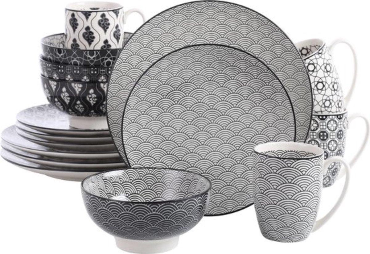 Happyment Serviesset 16-delig - 4 persoons - Diner set - Keramiek