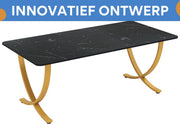 Eettafel Sillia - 160cm - Voor 4-6 Personen - Voor Keukentafel en Eetkamer - Zwart