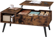 Salontafel Dulvia- Bruin - Tafel voor woonkamer - Met opbergruimte en hefplank - Laptoptafel