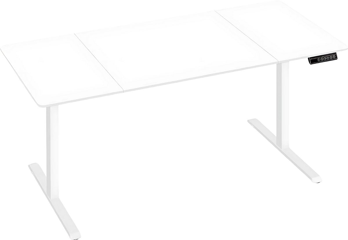 Elektrisch Sta-Bureau - Voor Thuiswerken of Kantoor - Ergonomisch In Hoogte Verstelbaar Werkbureau met USB-Oplaadpoort en Geheugenfunctie - Color: 160x75cm white