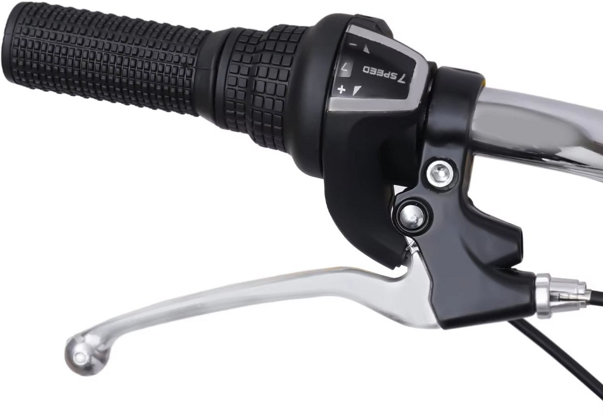 Driewieler 24 Inch - 7 versnellingen - Fiets voor volwassenen en senioren - Opvouwbare Trike - Met mand en LED Verlichting - Wit