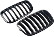 Voorbumper grille Iron - Voor BMW X5/X6 E70/E71 (2007-2013)- Glanzend Zwart - Auto accessoires