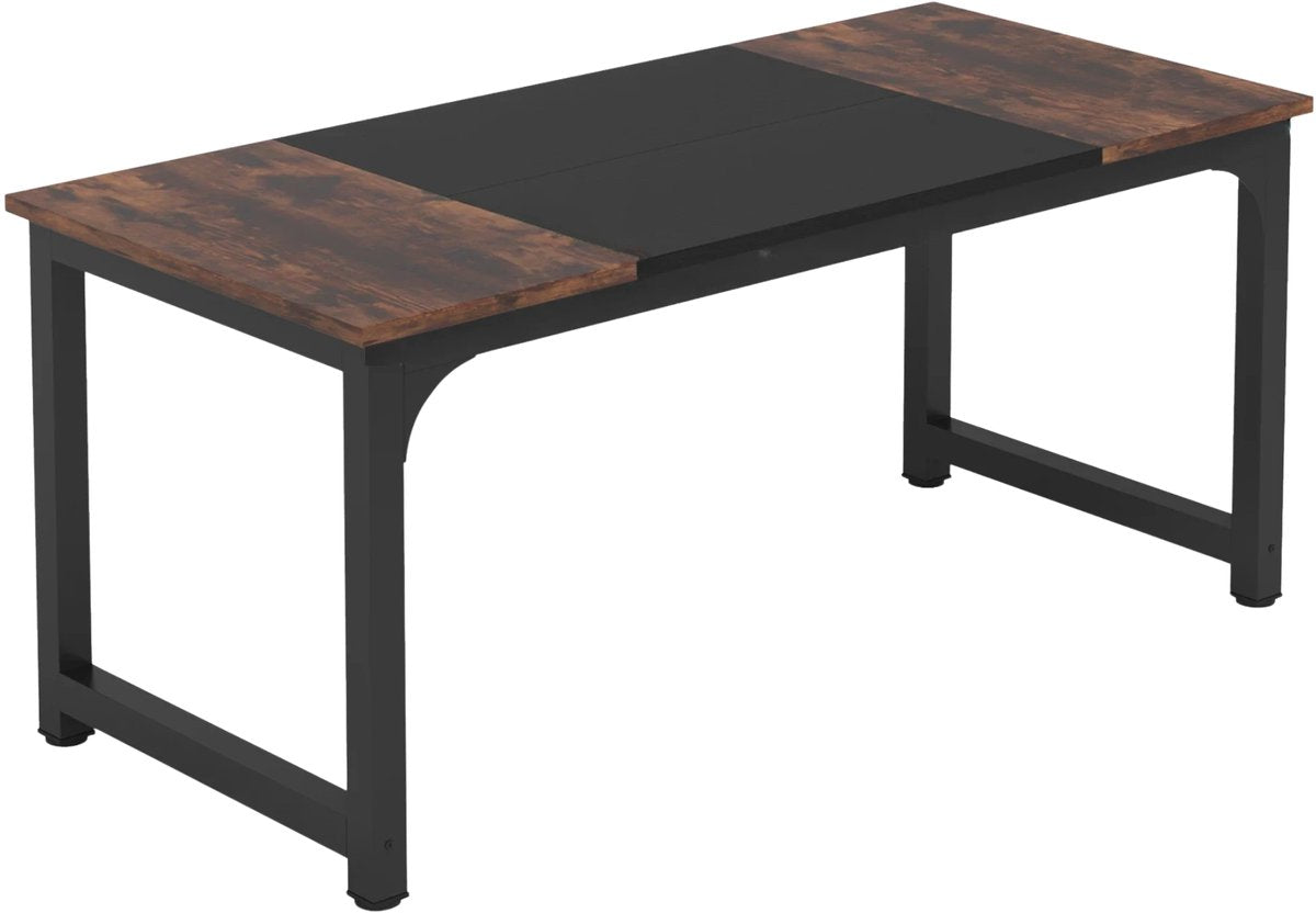 Bureau Livio - 80 × 160× 75 cm - Bruin - Computerbureau - Voor thuis of werk