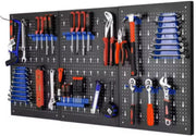 Gereedschapswand - 120x60cm - Pegboard - Gereedschapskast - Gereedschapwand - Gereedschapsbord - Gereedschap organizer - Metalen muur organizer - Tool organizer - Zwart/rood