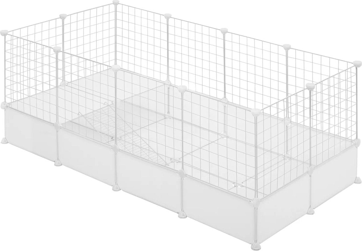 Knaagdierenren - Hoog - Wit - Verstelbaar - Voor Kleine Dieren - 142x53x71cm