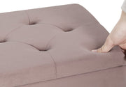 Happyment Zitbank Deca - Met opbergruimte - Opbergbank Poef - Opbergbox hocker - Zitkist met deskel - Roze - 50x35x45cm