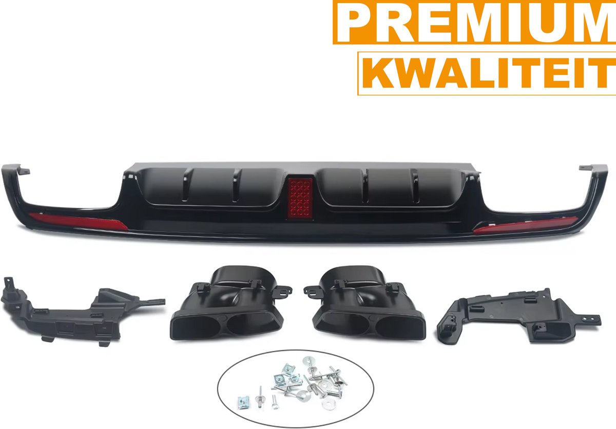 Achterbumper - Voor Mercedes S-Klasse W222 2013-2017 - Auto accessoires - Diffuser - Gloss Zwart - AMG lijn