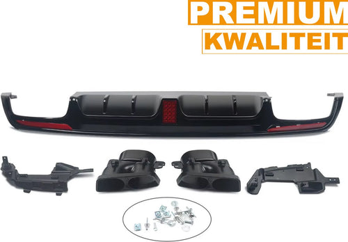 Achterbumper - Voor Mercedes S-Klasse W222 2013-2017 - Auto accessoires - Diffuser - Gloss Zwart - AMG lijn