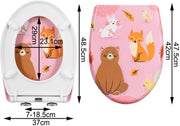 Antibacteriële Toiletbril Animal - Met Softclose - Universeel - Toiletbrillen met print - WC Bril - Toiletzitting