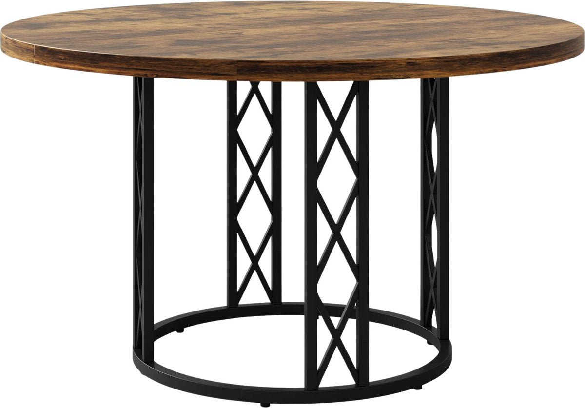 Eettafel Ceylix - Ronde Tafel 120cm - Voor 4 Personen - Voor Eetkamer of Keuken
