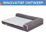 Hondenbed Noire - 120cm - L-vormig - Hondenbank - Hondensofa op poten - Hondenzetel - Comfort en zacht - Afneembaar kussen - Zacht