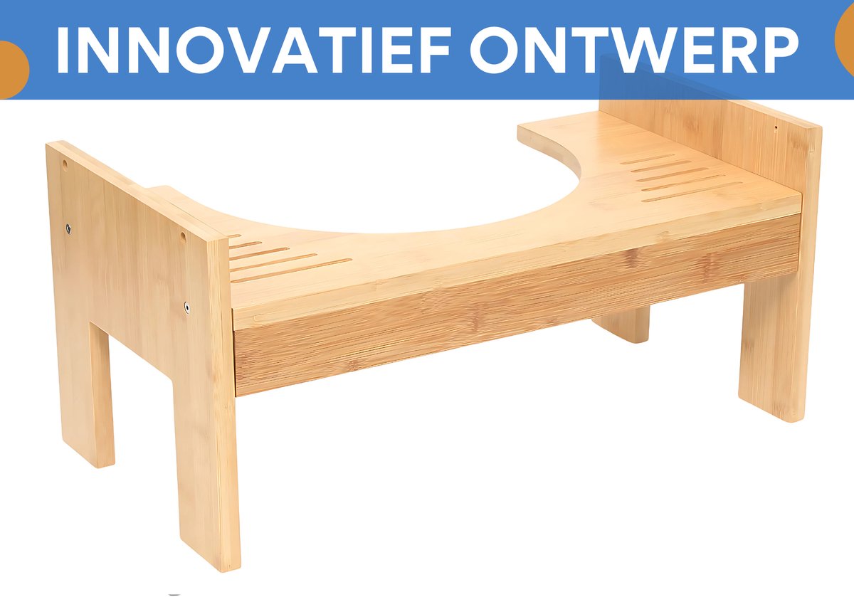 Toiletkruk - Wc krukje - Wc opstapje - Juiste houding - Opstapje voor kinderen - Voor Zindelijkheidstraining Kinderen en Volwassenen - Bamboe