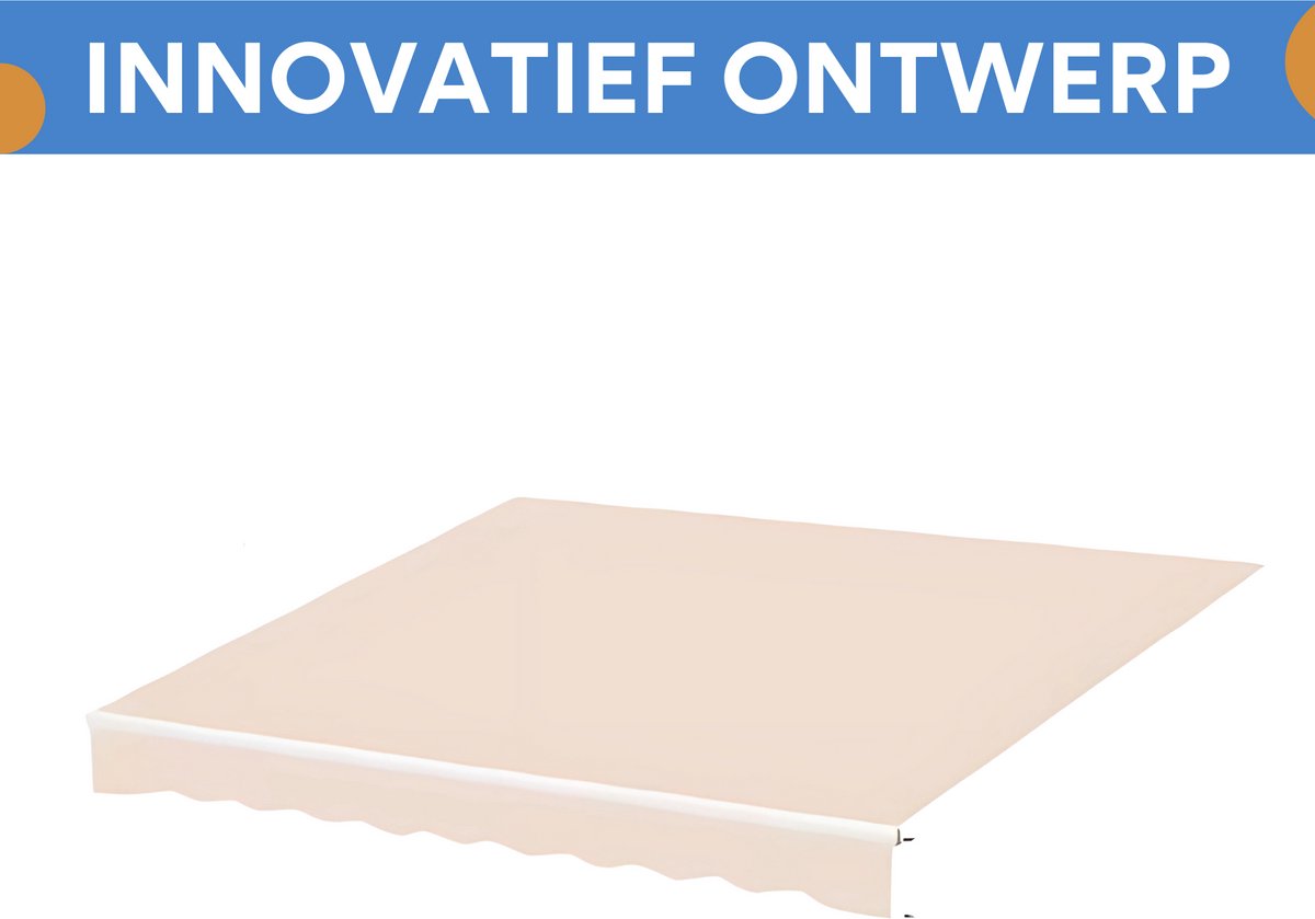 Zonneschermdoek 300x250cm - Vervangend Stof 420D Oxford - Schaduwdoek - Luifeldoek - Zonwering - PU coating - Beige