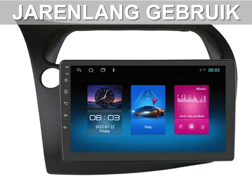Autoradio met bluetooth - Carplay - Voor Honda Civic Hatchback (2005-2011) - Geschikt voor Apple en Android - Stereo - Navigatie - Navigatiesysteem auto - 1GB 16GB