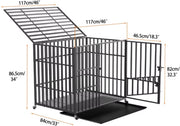 Hondenbench - 117CM - Hondenhok - Metaal - Kennel - Op wielen