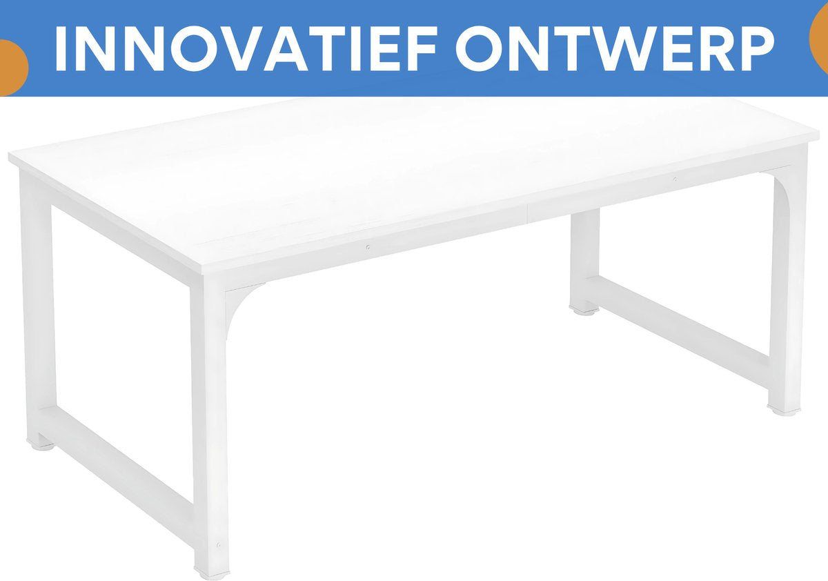 Modern Computerbureau - Wit - Voor Thuiswerkplek of Kantoor - Bureau - 180cm
