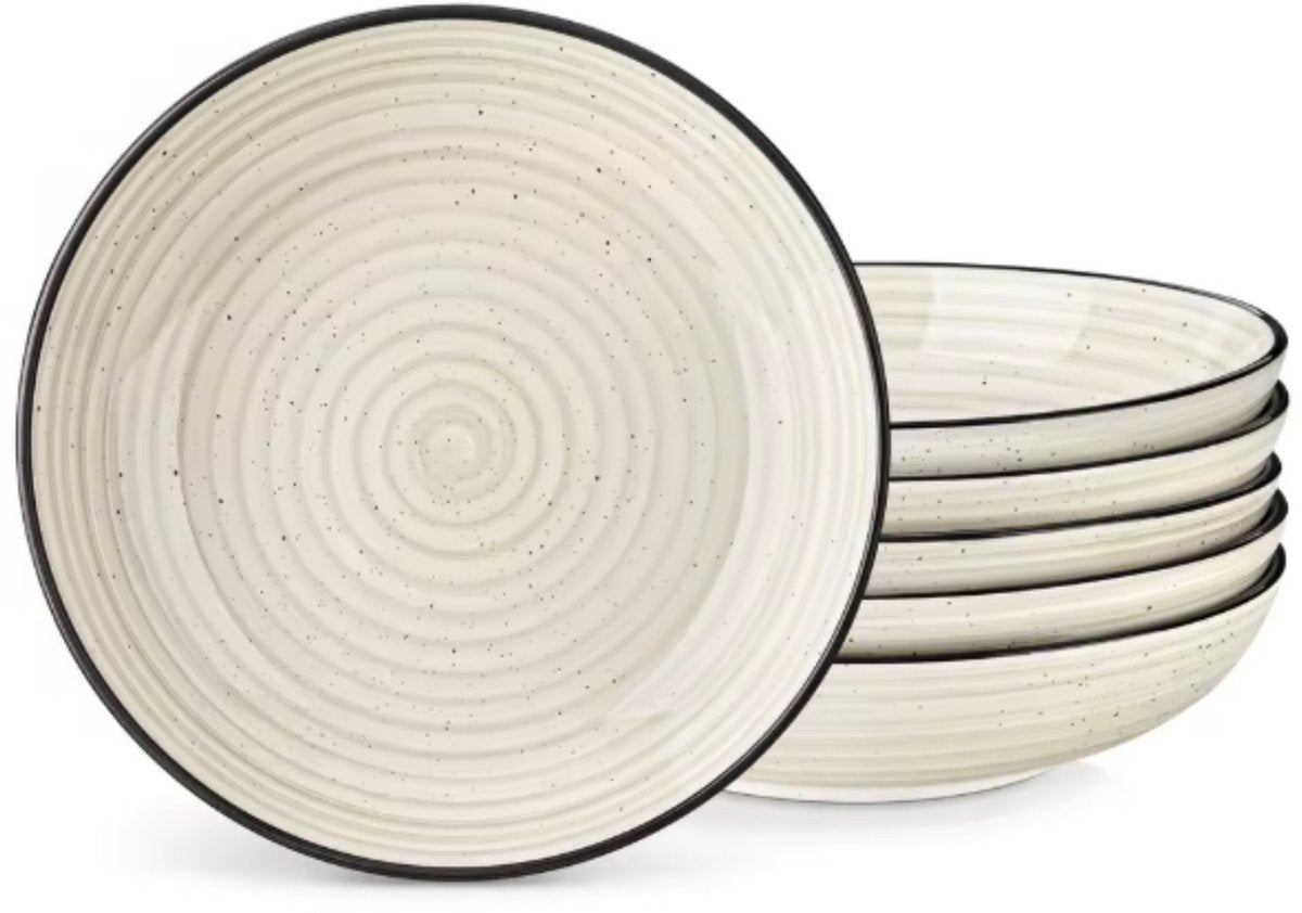 Celestia Serviesset - 6 delig - 4 persoons - Beige - Dinerborden - Bordenset - Diepe borden - Ontbijtborden - Servies - Keukenservies