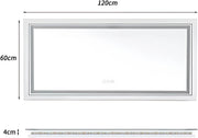 Badkamerspiegel Chateau - Met verlichting - 120x60cm - Spiegel voor Badkamer, Make-up & Wandmontage - Dimbaar licht